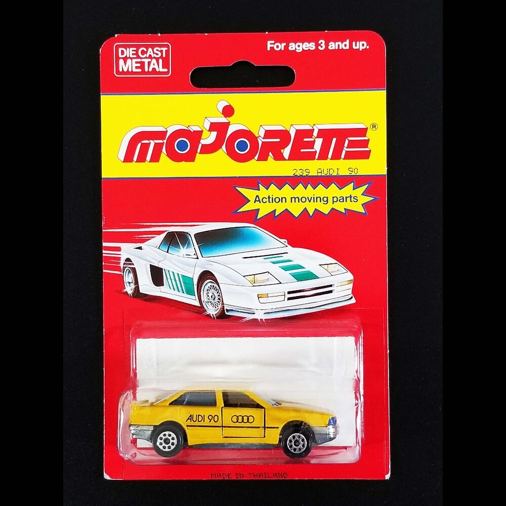 Majorette Audi 90 / #239 / Yellow w/ Black Audi 90 & Audi Logo on Sides